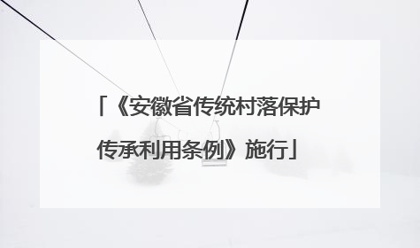 《安徽省传统村落保护传承利用条例》施行