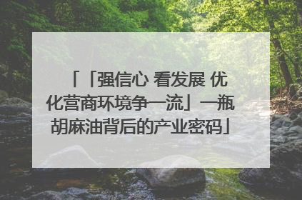 「强信心 看发展 优化营商环境争一流」一瓶胡麻油背后的产业密码