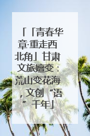 「青春华章·重走西北角」甘肃文旅嬗变：荒山变花海，文创“语”千年