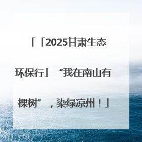 「2025甘肃生态环保行」“我在南山有棵树”，染绿凉州！