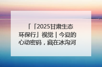 「2025甘肃生态环保行」视觉｜今夏的心动密码，藏在冰沟河的潋滟波光里