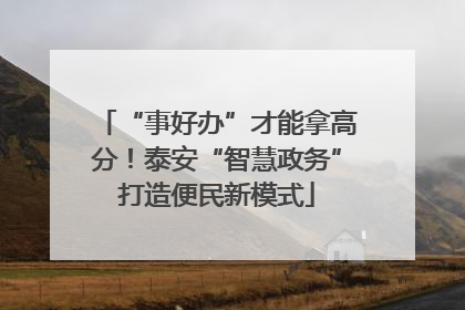 “事好办”才能拿高分！泰安“智慧政务”打造便民新模式
