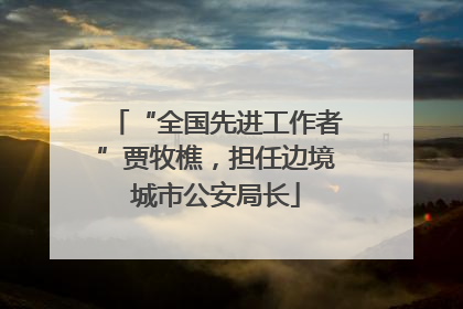 “全国先进工作者”贾牧樵，担任边境城市公安局长