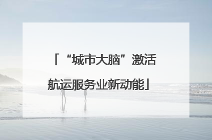 “城市大脑”激活航运服务业新动能