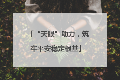“天眼”助力，筑牢平安稳定根基