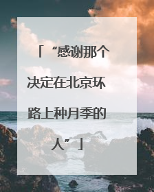 “感谢那个决定在北京环路上种月季的人”