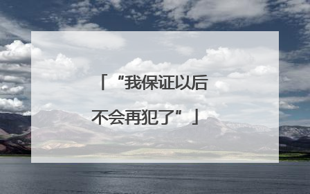 “我保证以后不会再犯了”