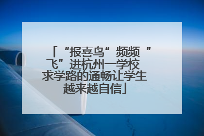“报喜鸟”频频“飞”进杭州一学校 求学路的通畅让学生越来越自信