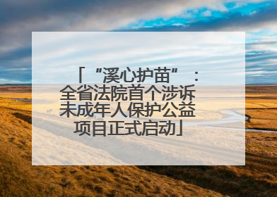 “溪心护苗”：全省法院首个涉诉未成年人保护公益项目正式启动
