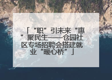 “职”引未来“惠”聚民生——仓园社区专场招聘会搭建就业“暖心桥”