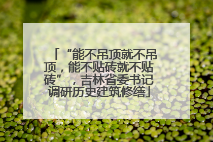 “能不吊顶就不吊顶，能不贴砖就不贴砖”，吉林省委书记调研历史建筑修缮