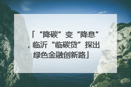 “降碳”变“降息”，临沂“临碳贷”探出绿色金融创新路