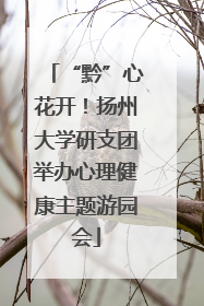 “黔”心花开！扬州大学研支团举办心理健康主题游园会