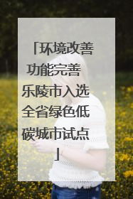 环境改善功能完善 乐陵市入选全省绿色低碳城市试点
