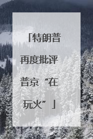 特朗普再度批评普京“在玩火”