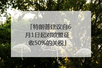 特朗普建议自6月1日起对欧盟征收50%的关税