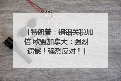 特朗普：钢铝关税加倍 欧盟加拿大：强烈遗憾！强烈反对！