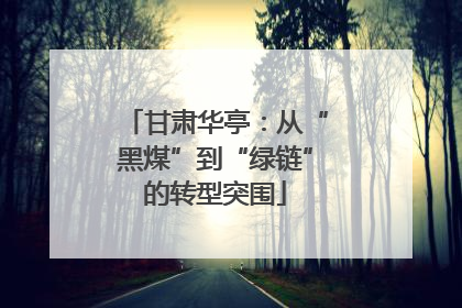 甘肃华亭：从“黑煤”到“绿链”的转型突围
