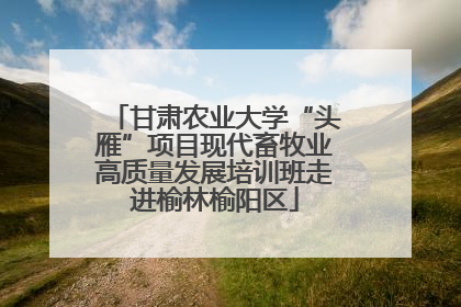 甘肃农业大学“头雁”项目现代畜牧业高质量发展培训班走进榆林榆阳区