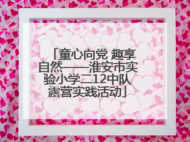 童心向党 趣享自然——淮安市实验小学二12中队露营实践活动