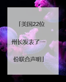 美国22位州长发表了一份联合声明