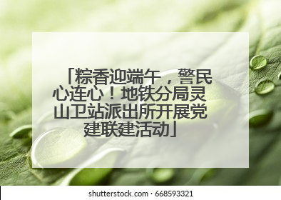 粽香迎端午，警民心连心！地铁分局灵山卫站派出所开展党建联建活动