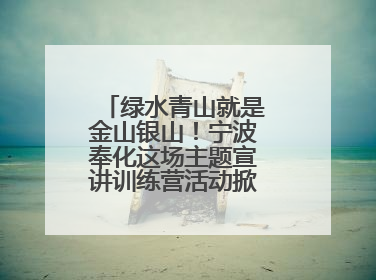 绿水青山就是金山银山！宁波奉化这场主题宣讲训练营活动掀起青春热潮