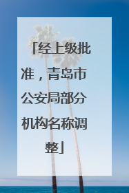 经上级批准，青岛市公安局部分机构名称调整
