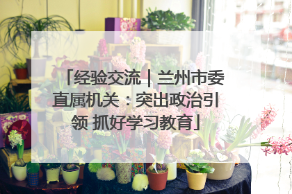 经验交流｜兰州市委直属机关：突出政治引领 抓好学习教育