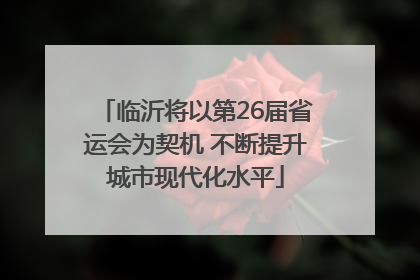 临沂将以第26届省运会为契机 不断提升城市现代化水平