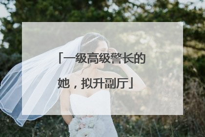 一级高级警长的她，拟升副厅