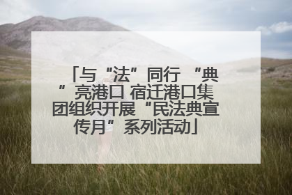 与“法”同行 “典”亮港口 宿迁港口集团组织开展“民法典宣传月”系列活动
