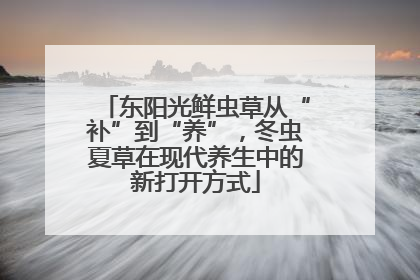 东阳光鲜虫草从“补”到“养”，冬虫夏草在现代养生中的新打开方式