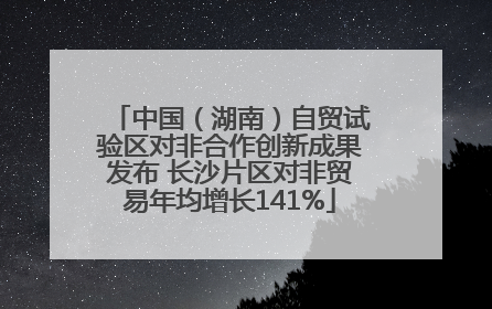 中国（湖南）自贸试验区对非合作创新成果发布 长沙片区对非贸易年均增长141%