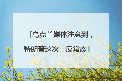 乌克兰媒体注意到，特朗普这次一反常态