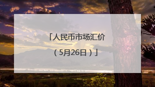 人民币市场汇价（5月26日）
