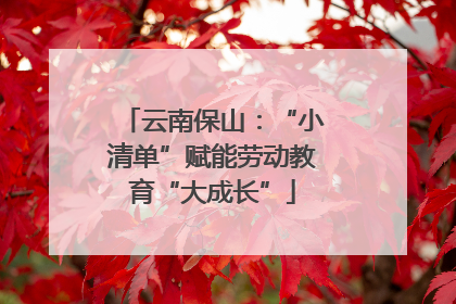 云南保山：“小清单”赋能劳动教育“大成长”