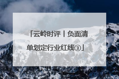 云岭时评丨负面清单划定行业红线③