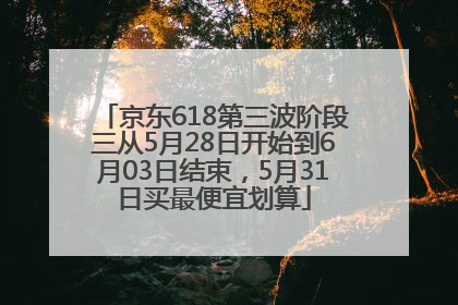 京东618第三波阶段三从5月28日开始到6月03日结束，5月31日买最便宜划算