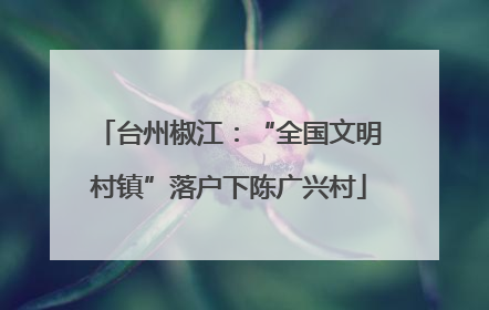 台州椒江：“全国文明村镇”落户下陈广兴村