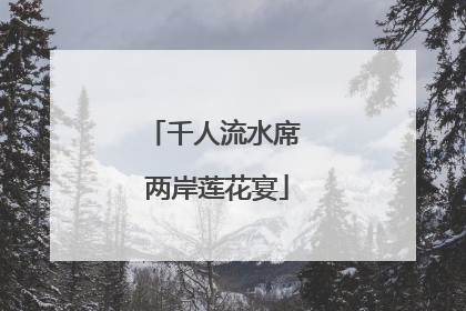 千人流水席 两岸莲花宴