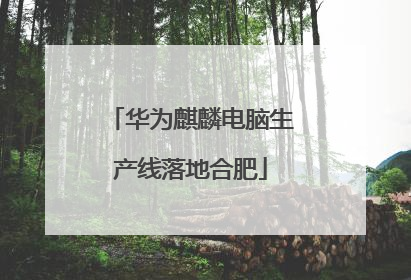 华为麒麟电脑生产线落地合肥