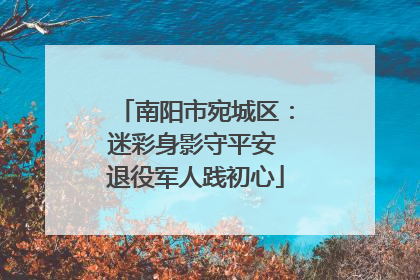 南阳市宛城区：迷彩身影守平安 退役军人践初心