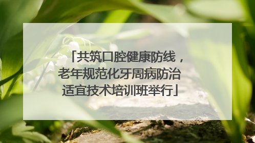 共筑口腔健康防线，老年规范化牙周病防治适宜技术培训班举行