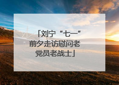 刘宁“七一”前夕走访慰问老党员老战士