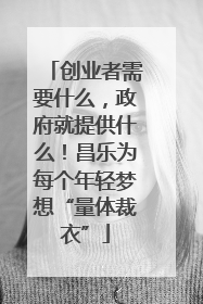 创业者需要什么，政府就提供什么！昌乐为每个年轻梦想“量体裁衣”