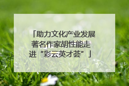 助力文化产业发展 著名作家胡性能走进“彩云英才荟”