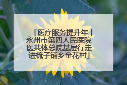 医疗服务提升年丨永州市第四人民医院医共体总院基层行走进梳子铺乡金花村
