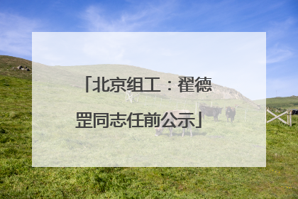 北京组工：翟德罡同志任前公示