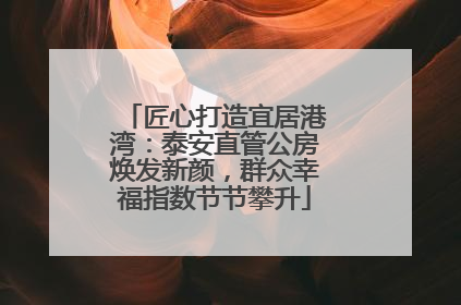 匠心打造宜居港湾：泰安直管公房焕发新颜，群众幸福指数节节攀升